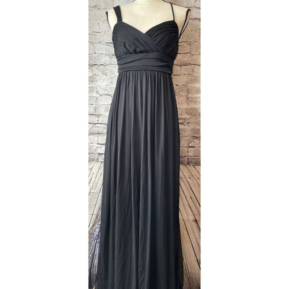 Vtg Y2K Jodi Kristopher Black Dress Evening Gown Formal Long Size 5 - Picture 1 of 5